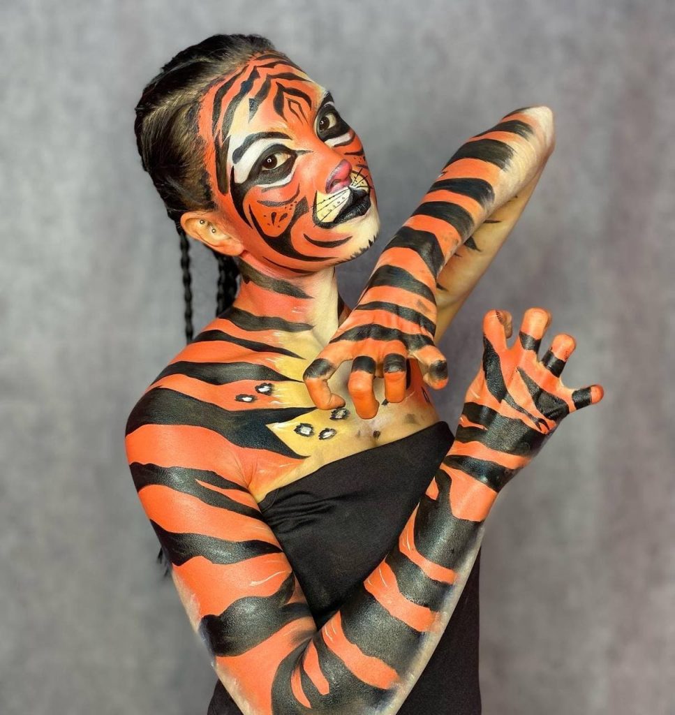 hasil-seni-make-up-solekan-body-painting-tiger-skm-seni-solekan-tahap-3