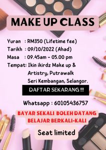 kelas solekan murah make up class putrajaya kuala lumpur selangor