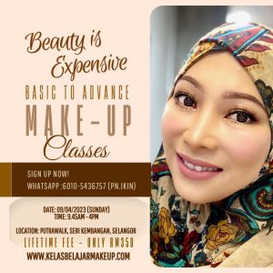kelas make up solekan asas bridal pengantin murah selangor kuala lumpur April 2023